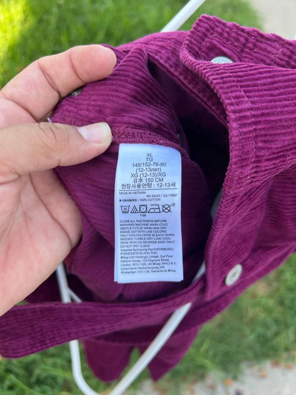 GAP Girls Corduroy Pinafore Dress in Deep Berry